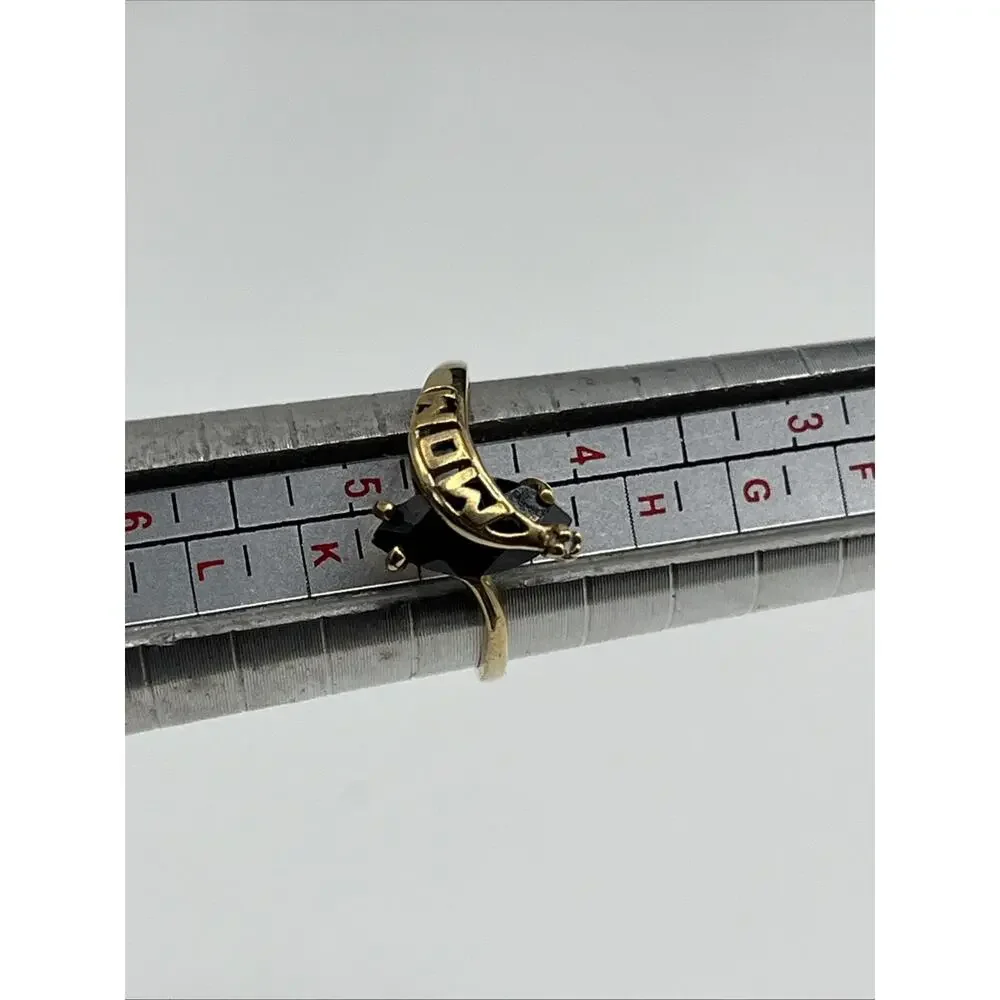 10K Yellow Gold Mom Ring Tourmaline Diamond Size 4.5 Mom Appreciation Gift Teste